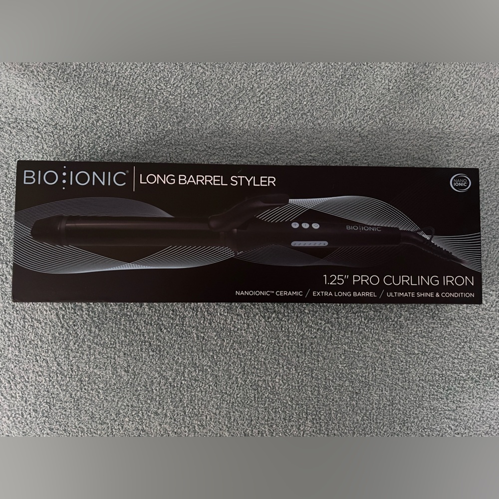 BRAND NEW Bio Ionic 1.25” Long Barrel Styler Curling Iron